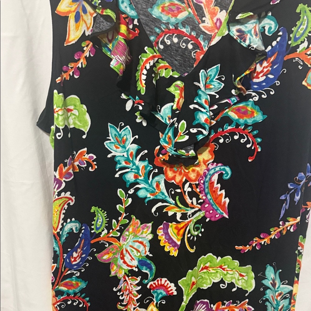Lauren Ralph Lauren Black Floral Midi Dress - Picture 4 of 4